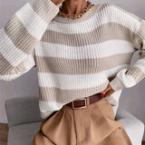 Casual women's striped sweater - Soft and easy