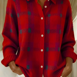 Soft Checked Women's Cardigan – Elegant and Comfortable Knitted Plaid