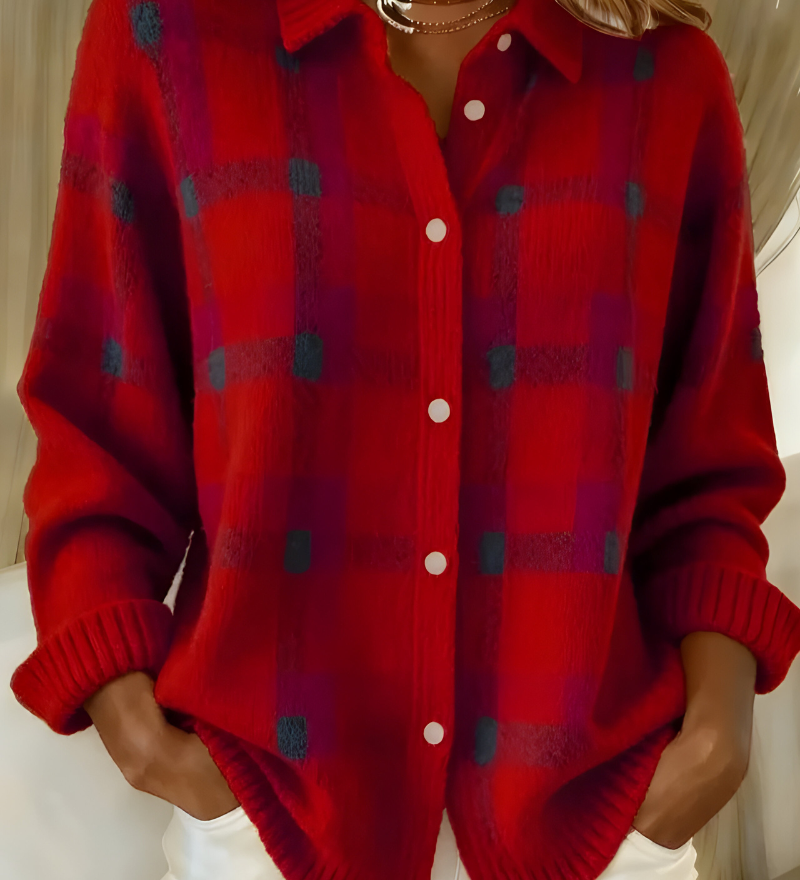 Fiammetta | Checked Knit Cardigan