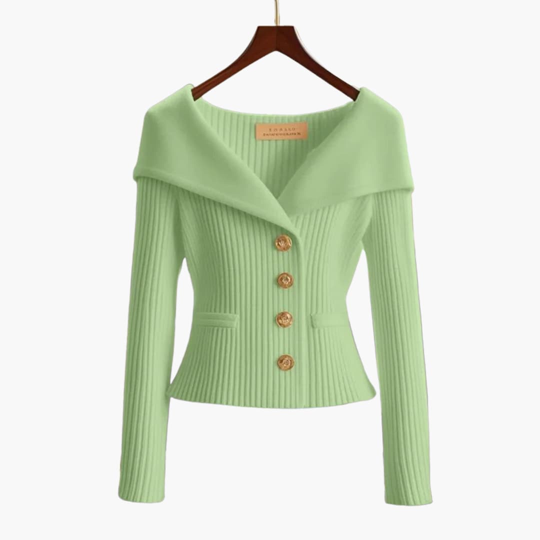 Short and Stylish Women's Ribbed Gilet - Comfortable Knitted Cardigan with Buttons