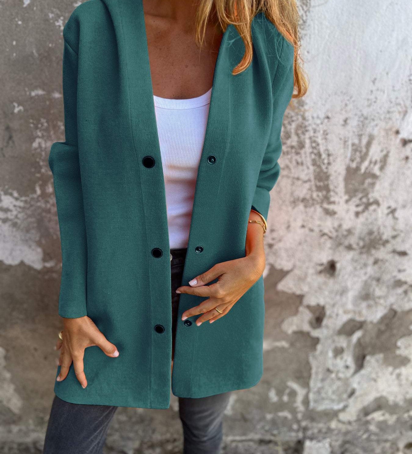 Casual Women's Hooded Button Cardigan - Comfort and Style