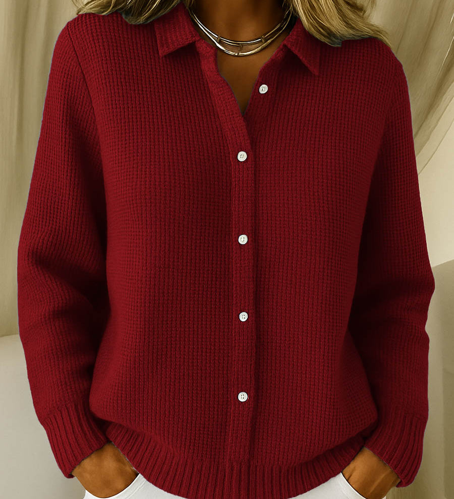 Women's Soft Knit Cardigan with Buttons – Classic Long Sleeves