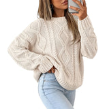 Women's loose-fit crew-neck sweater - Soft and casual