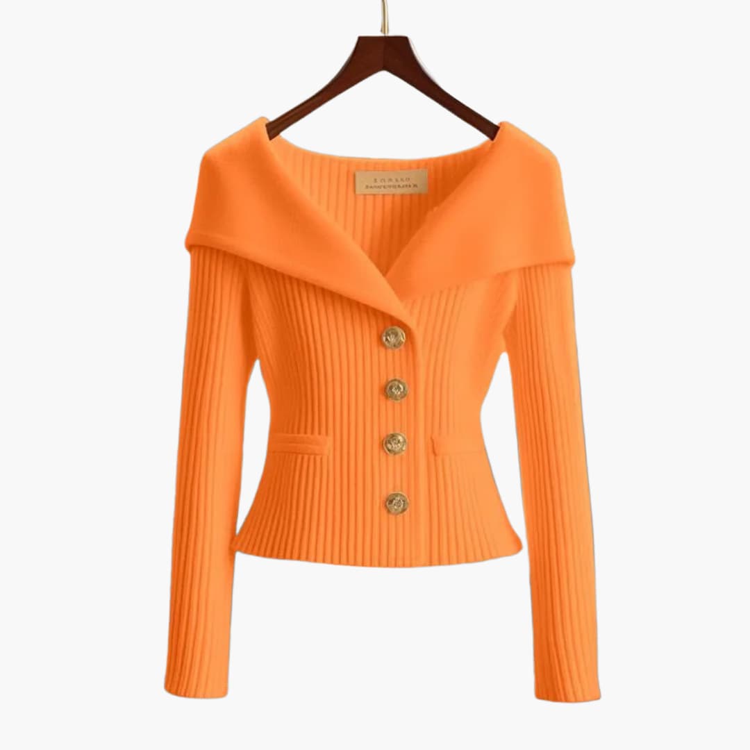 Elegant Short Ribbed Vest for Women – Comfortable Buttoned Knit