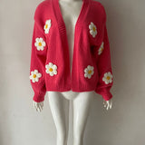 Loose-knit women's cardigan - Soft and colourful