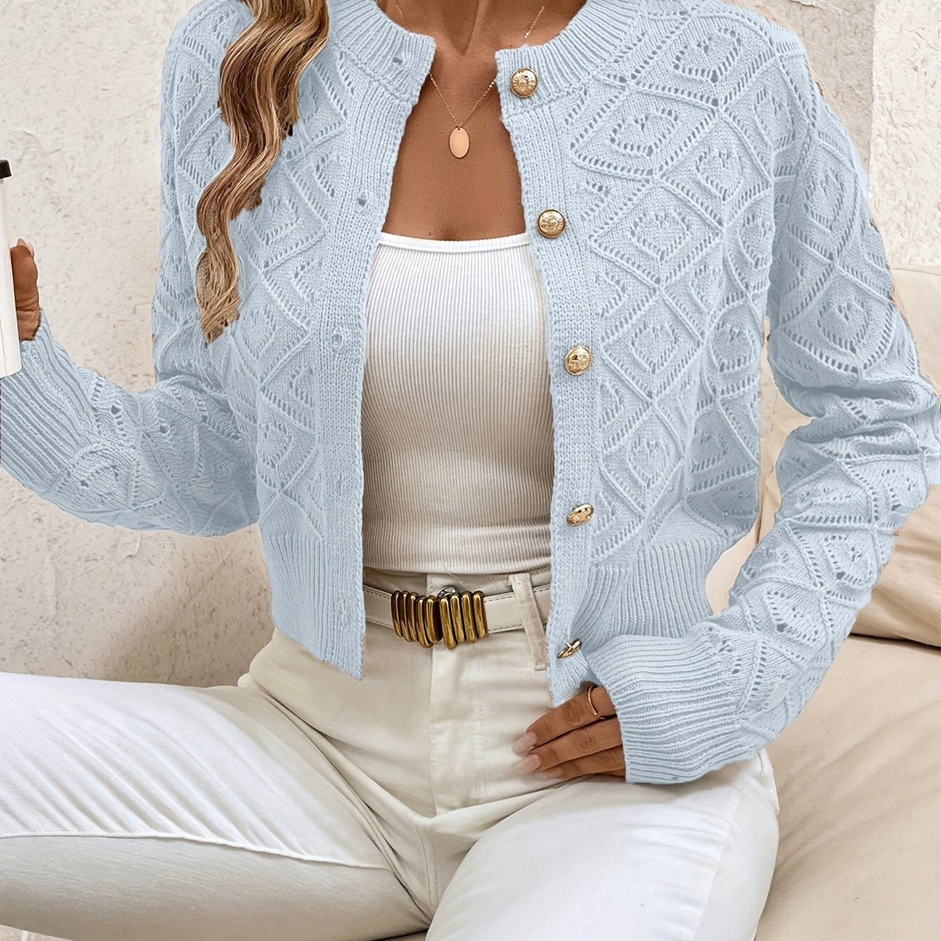 Lace Cardigan for Women with Buttons - Elegant and Lightweight