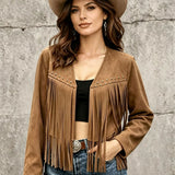 Long Women's Cardigan with Stud Details - Trendy and Comfortable