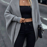 Women's loose batwing-sleeve cardigan - Soft and fluid