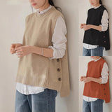 Women's Sleeveless Knit Gilet – Soft Vintage Layering Style