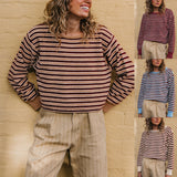 Women’s striped colour-block knit sweater – Soft and modern