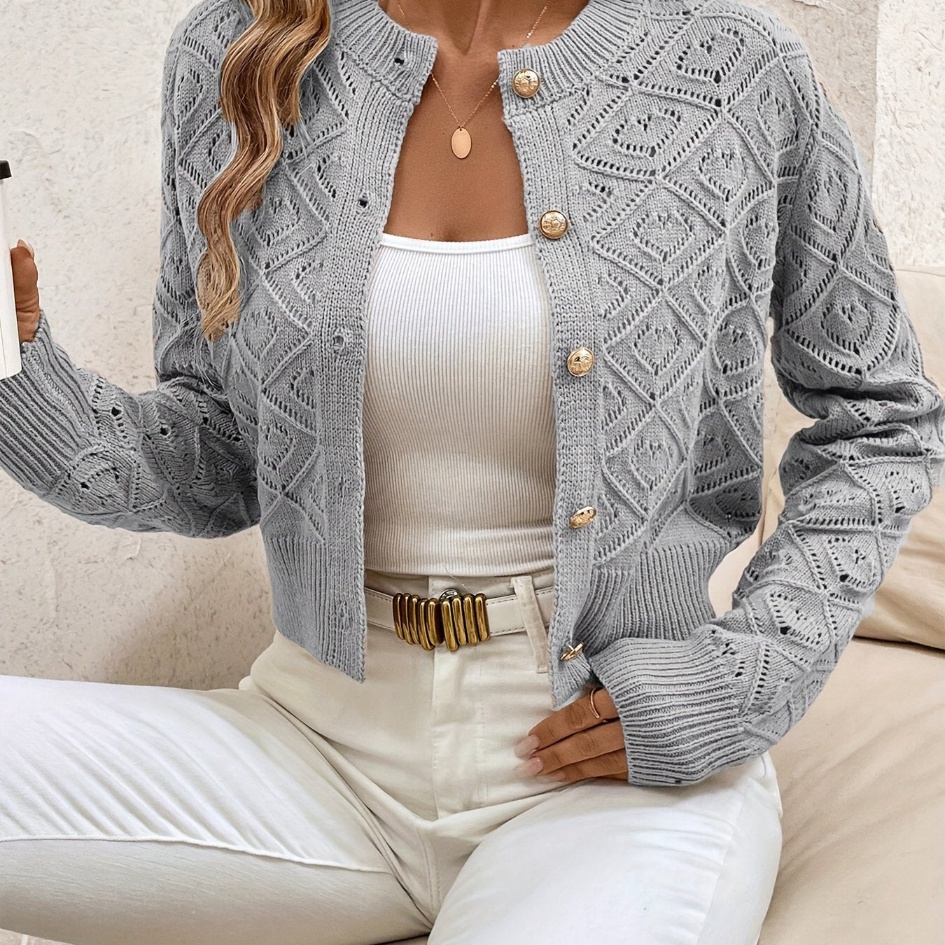 Lace Cardigan for Women with Buttons - Elegant and Lightweight