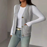 Button-up women's sweater - Loose-fitting and comfortable