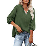 Women's V-neck lace hoodie sweatshirt with long sleeves