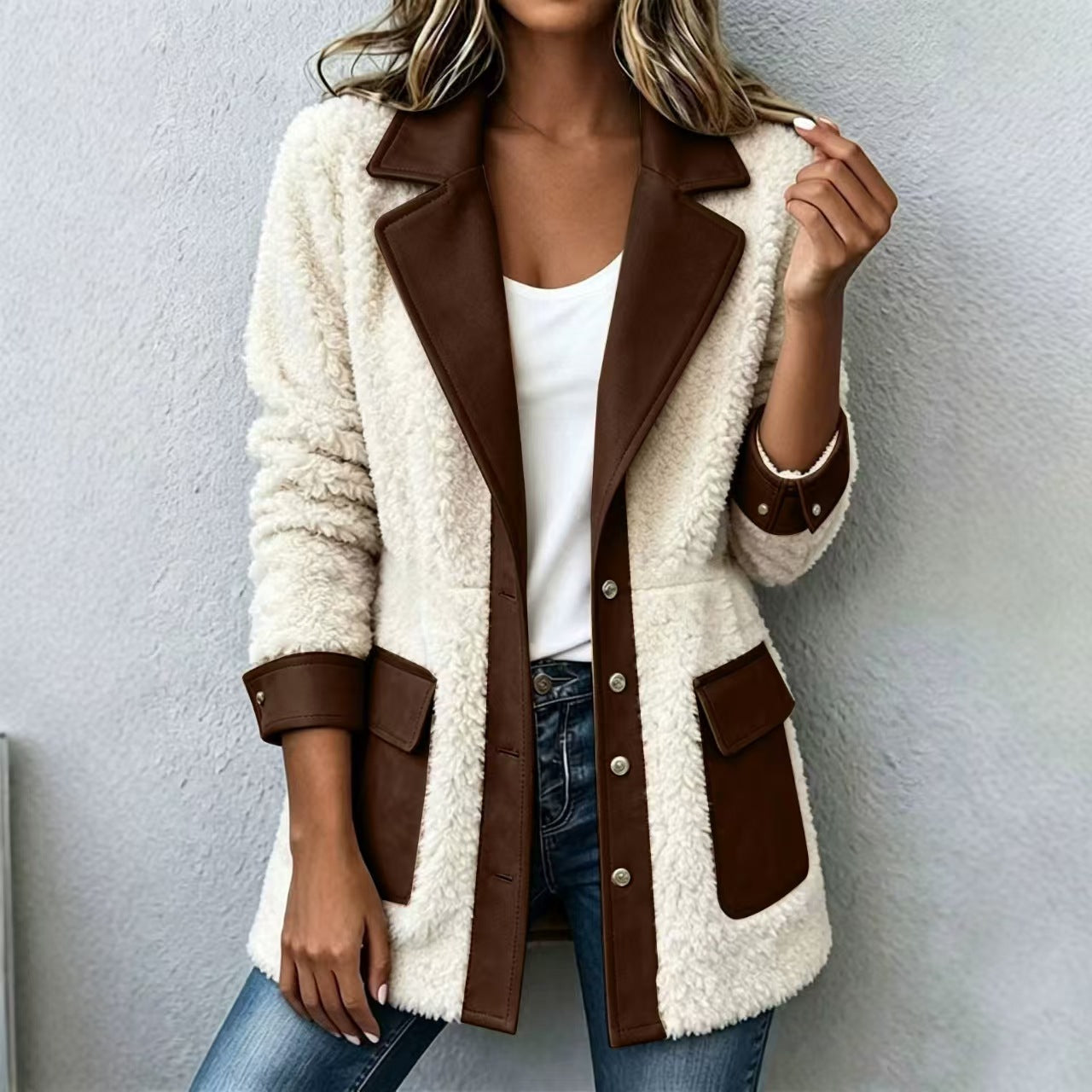 Women's Patchwork Denim Cardigan - Warm and Unique