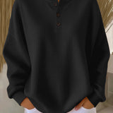 Miranda | Henley Textured Sweatshirt