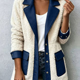 Women's Patchwork Denim Cardigan - Warm and Unique