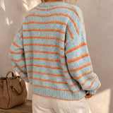 Women's Crew Neck Cardigan – European-American Casual Chic Style
