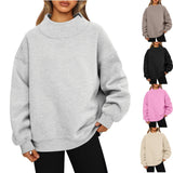 Women's loose-fit high-neck sweatshirt – Casual, comfortable style to pull on over other layers
