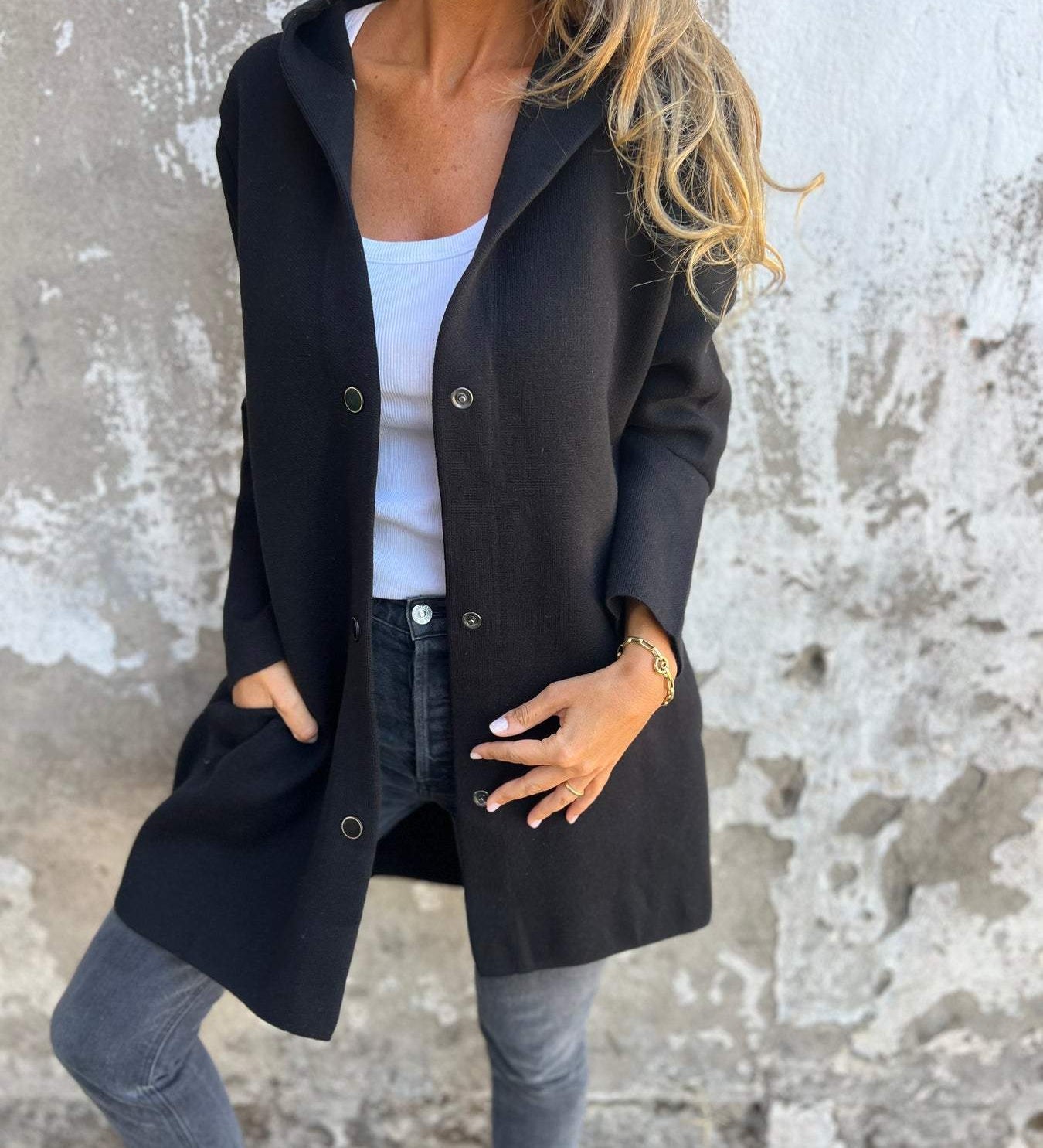 Casual Women's Hooded Button Cardigan - Comfort and Style