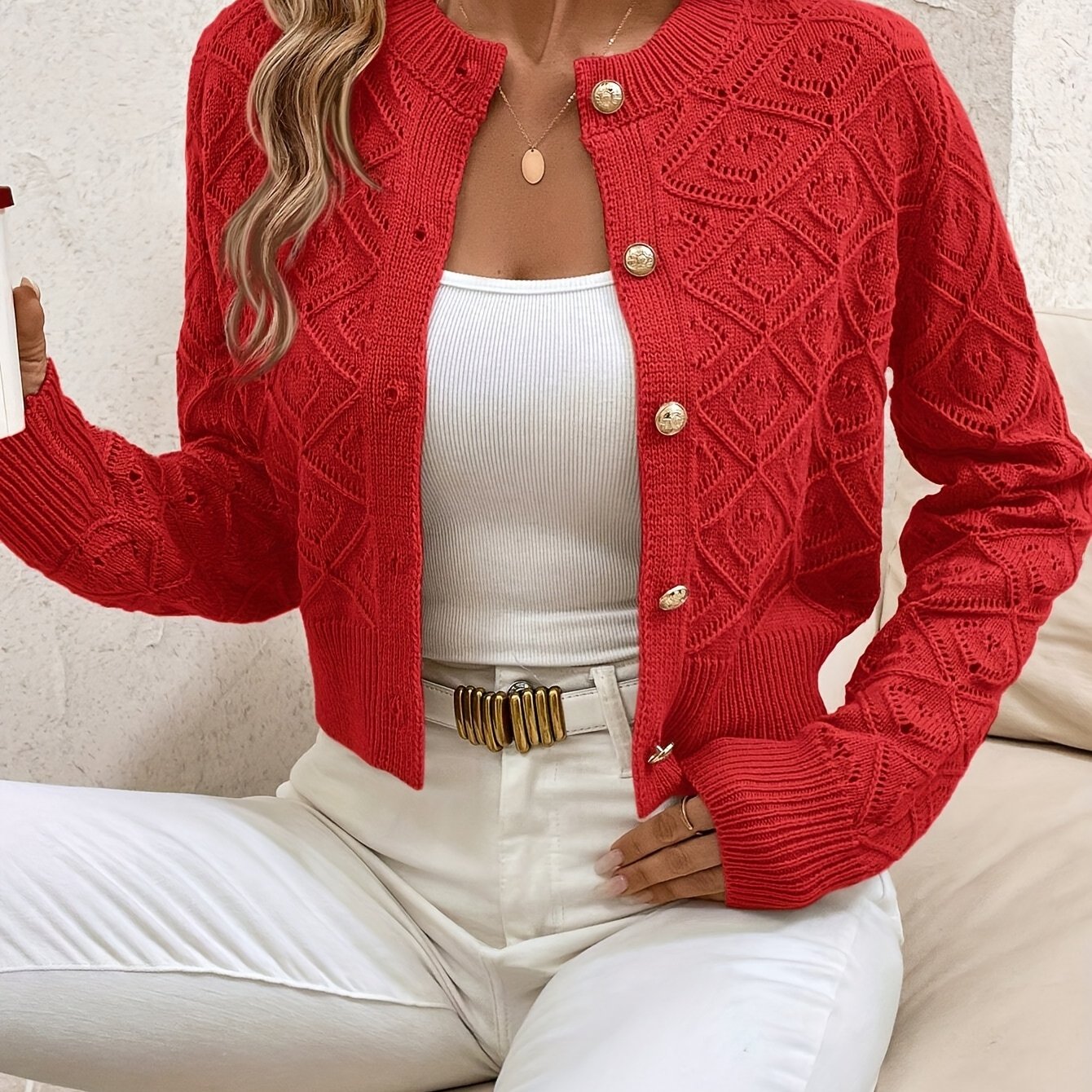 Lace Cardigan for Women with Buttons - Elegant and Lightweight