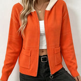 Women's zip cardigan with hood - Soft and sporty