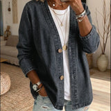 Women's Casual Denim Cardigan with Buttons – An elegant and relaxed style, perfect for everyday wear