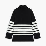 Women's Striped Turtleneck Sweater - Chic and Comfortable