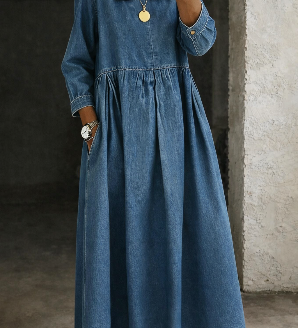 Sophie | Peter Pan Collar Denim Dress