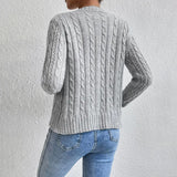 Women's Cable Knit Cardigan with Buttons – Long Sleeves in Soft Knit