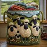 Mouton and Flowers | Quilted Storage Basket