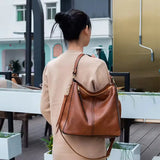 Luxury Leather Hobo Anti-Theft Handbag + FREE Pouch Wallet