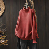 Women's Oversized Soft Elegant Knitted Sweater with Turtleneck
