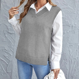 V-neck knitted vest for women – sleeveless light and soft outerwear