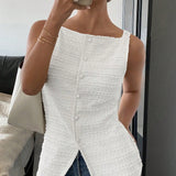 Elegant Women's Waistcoat with Buttons – Refined Sleeveless Style