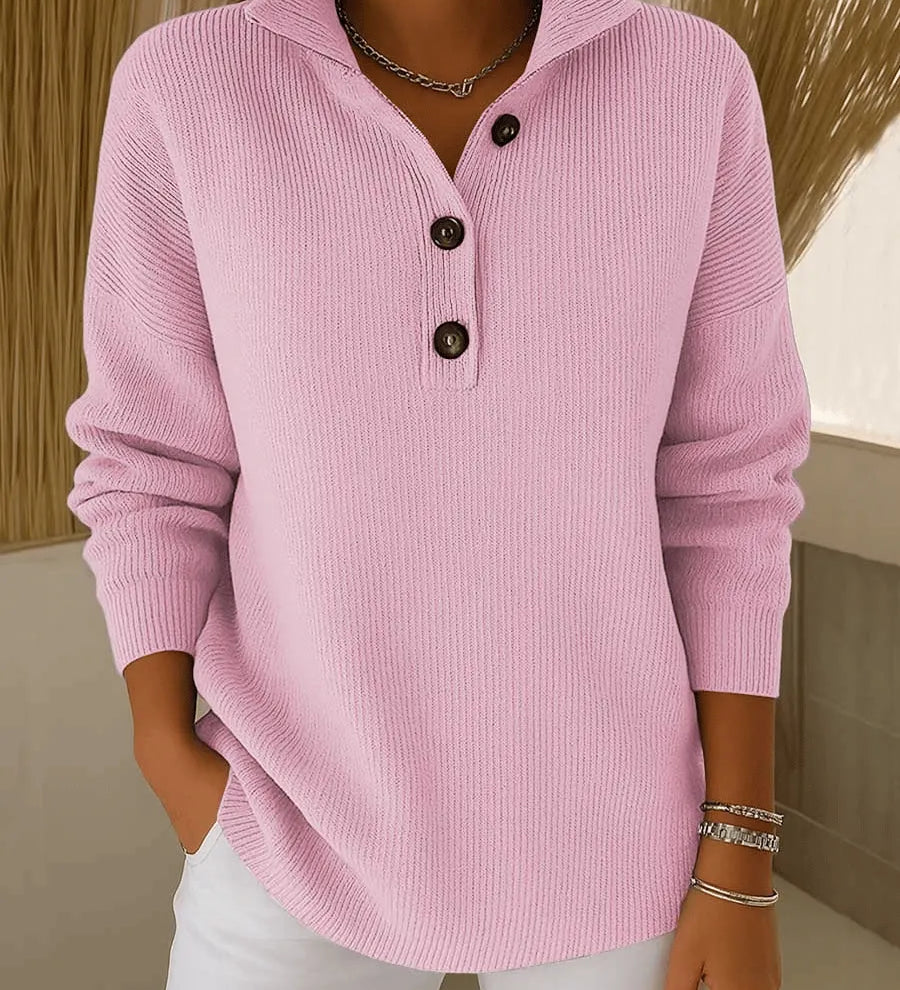 Amalia | Polo Jumper with V-Neck