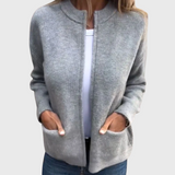 Women's Cardigan with Zip and Hood in Soft Knit - Comfortable and Casual