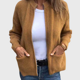 Women's Cardigan with Zip and Hood in Soft Knit - Comfortable and Casual