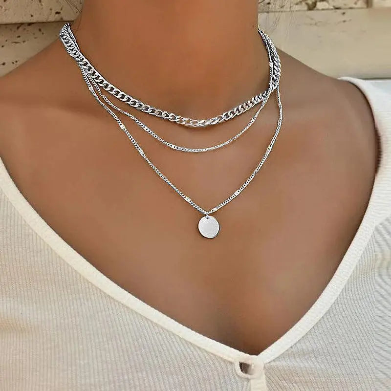 Elegant Gold and Silver Plated Necklace