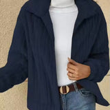 Women's Winter Zip-Up Cardigan with Long Ribbed Fleece Sleeves
