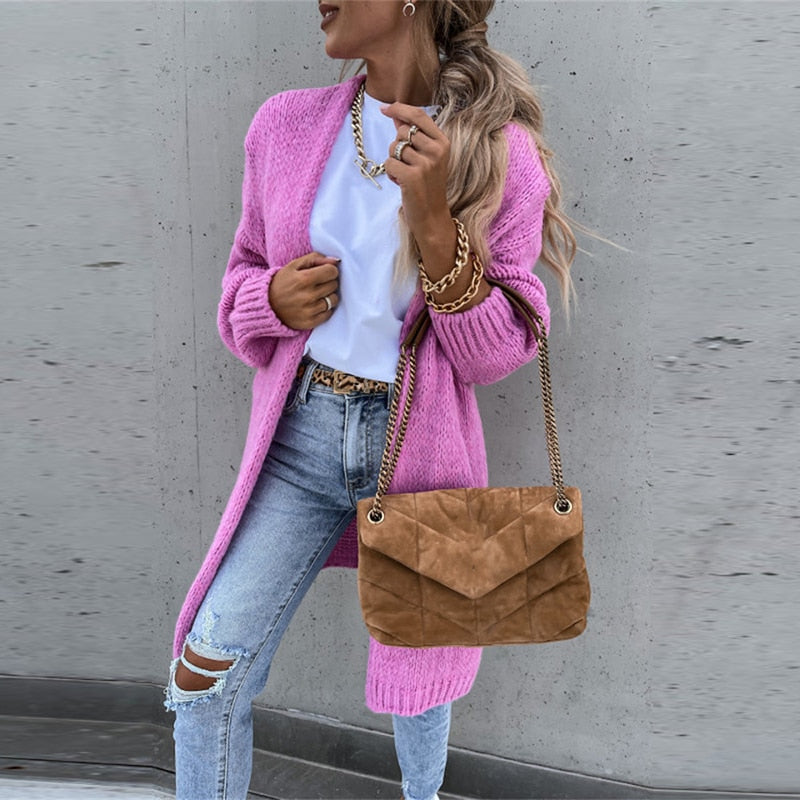 Long Casual Knit Gilet for Women