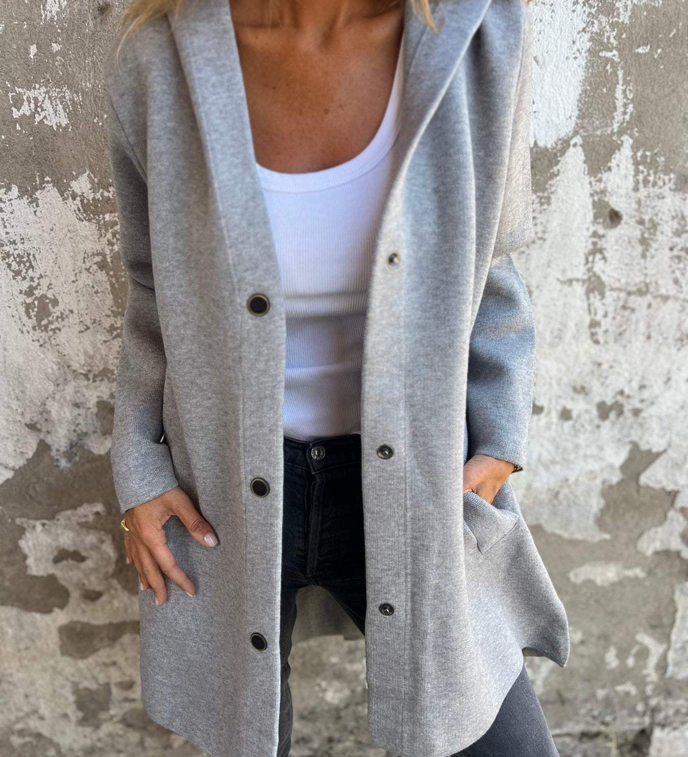 Casual Women's Hooded Button Cardigan - Comfort and Style