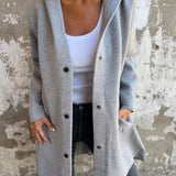 Casual Women's Hooded Button Cardigan - Comfort and Style