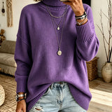 Loose-fitting women's turtleneck jumper - Warm and easy to wear