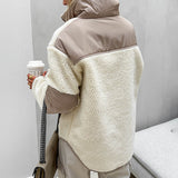 Soft Fleece Wool Sweater for Women with Turn-Back Cuffs – Loose Fit and Comfortable Warmth