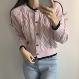 Women's Colourblock Cardigan with Buttons - Soft and Trendy