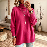 Loose-fitting women's turtleneck jumper - Warm and easy to wear