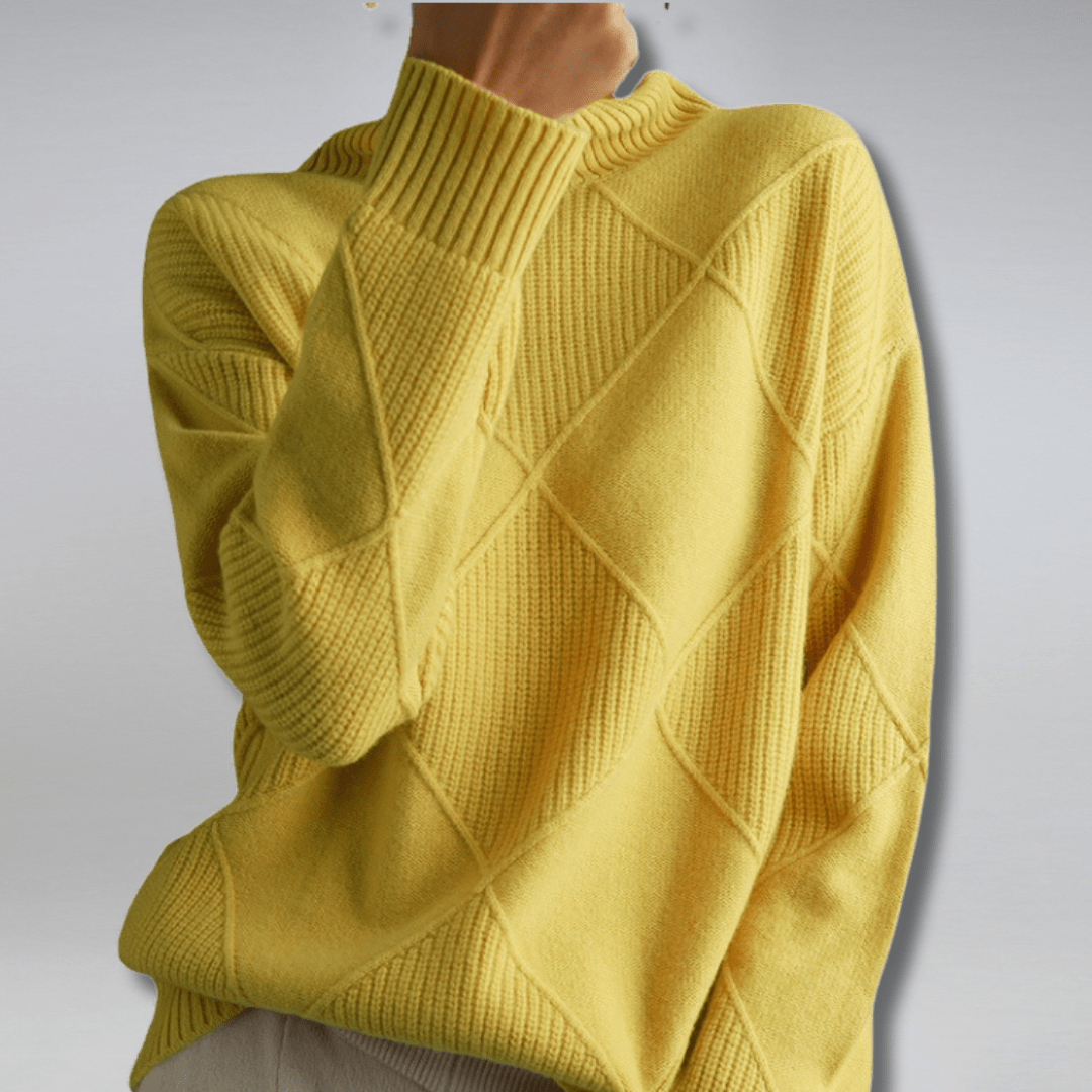 Ribbed Turtleneck Sweater for Women – Casual Knit