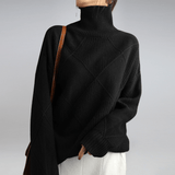 Ribbed Turtleneck Sweater for Women – Casual Knit