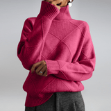 Ribbed Turtleneck Sweater for Women – Casual Knit