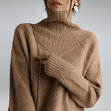 Ribbed Turtleneck Sweater for Women – Casual Knit